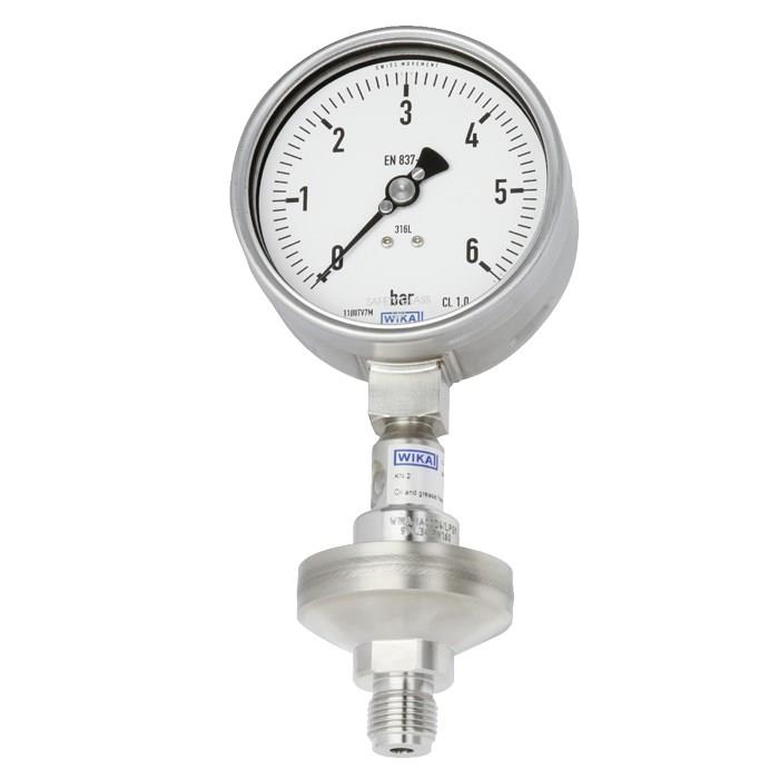 WIKA Pressure Gauge per EN 837-1 with Mounted Diaphragm Seal, Model DSS34M